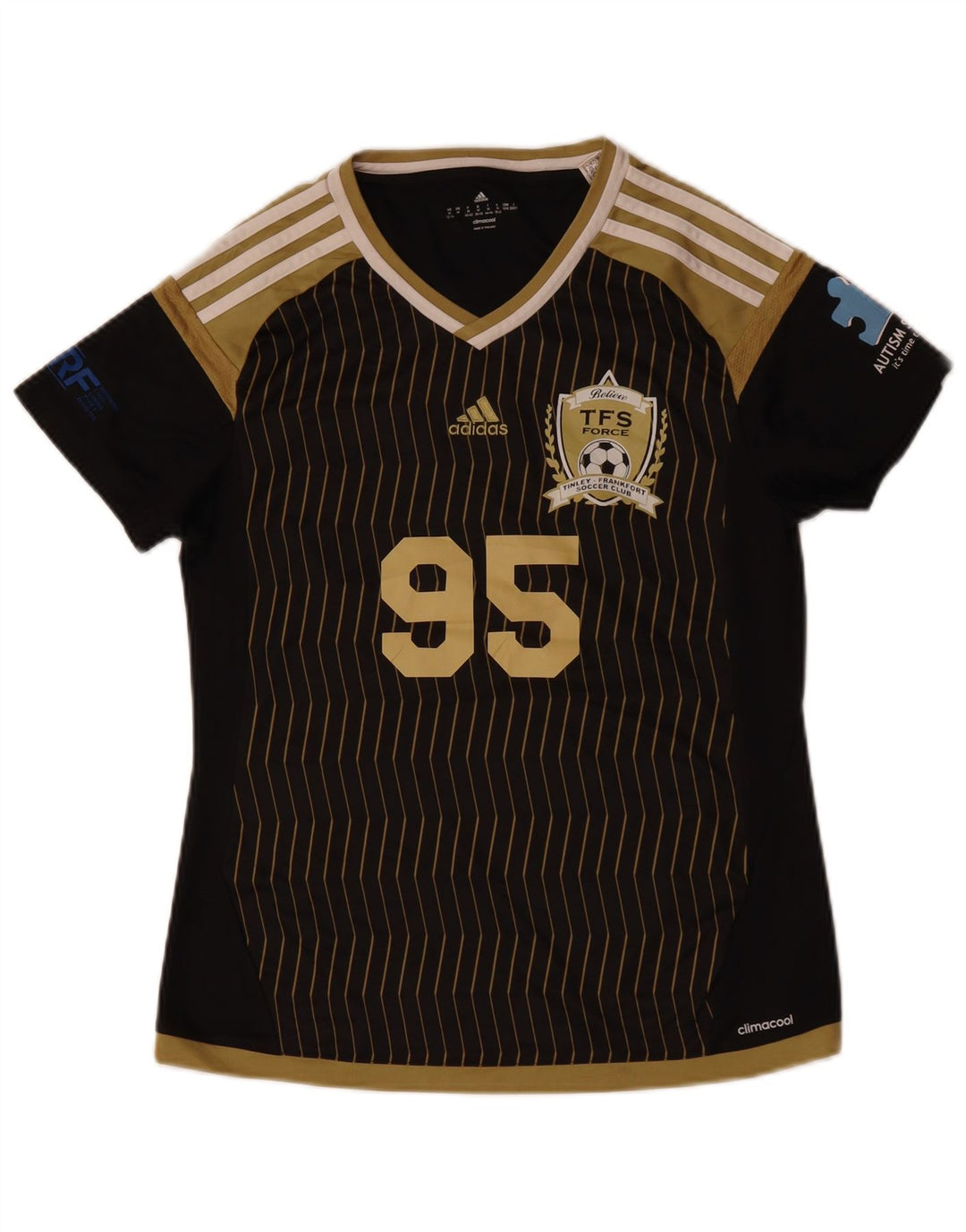 T-shirt grafica ADIDAS da donna Climacool UK 12/14 medio nero