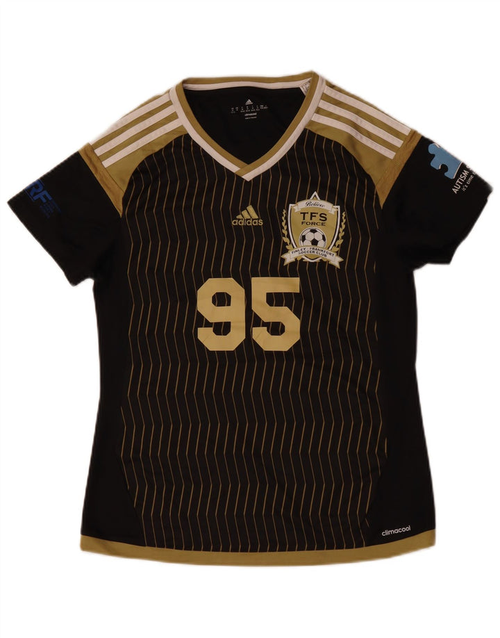T-shirt grafica ADIDAS da donna Climacool UK 12/14 medio nero