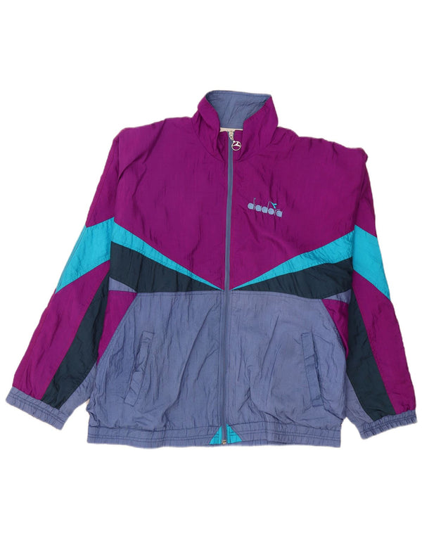 Giacca da tuta da uomo Diadora XL viola in nylon color block