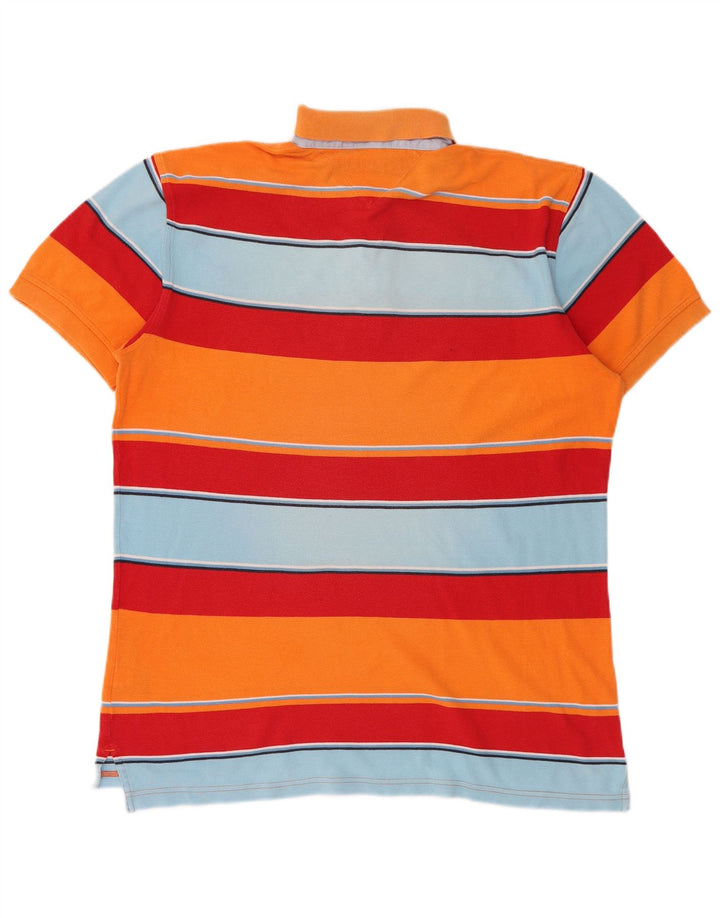 Polo da uomo Tommy Hilfiger grande in cotone a righe multicolori