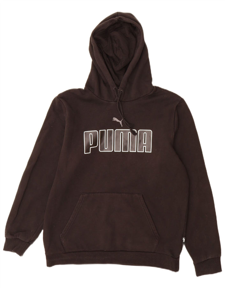 Felpa con cappuccio grafica da uomo Puma, cotone nero medio