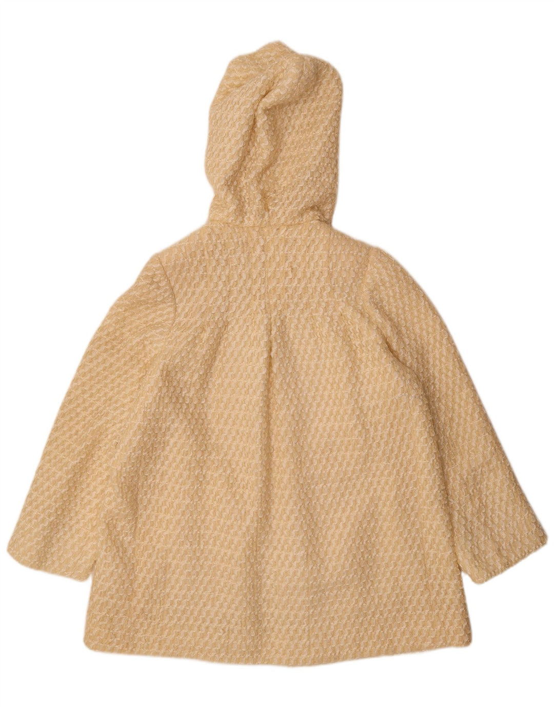 Cappotto vintage da donna con cappuccio UK 12 a righe gialle medie