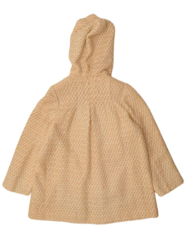 Cappotto vintage da donna con cappuccio UK 12 a righe gialle medie
