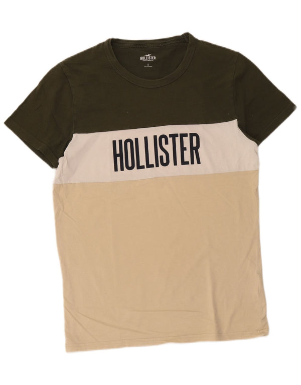 T-shirt grafica da uomo Hollister Top Small in cotone color block multicolore