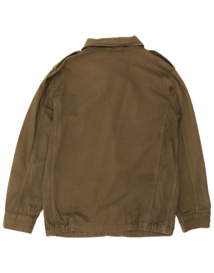 TOPSHOP Giacca militare oversize da donna UK 10 piccola cotone kaki