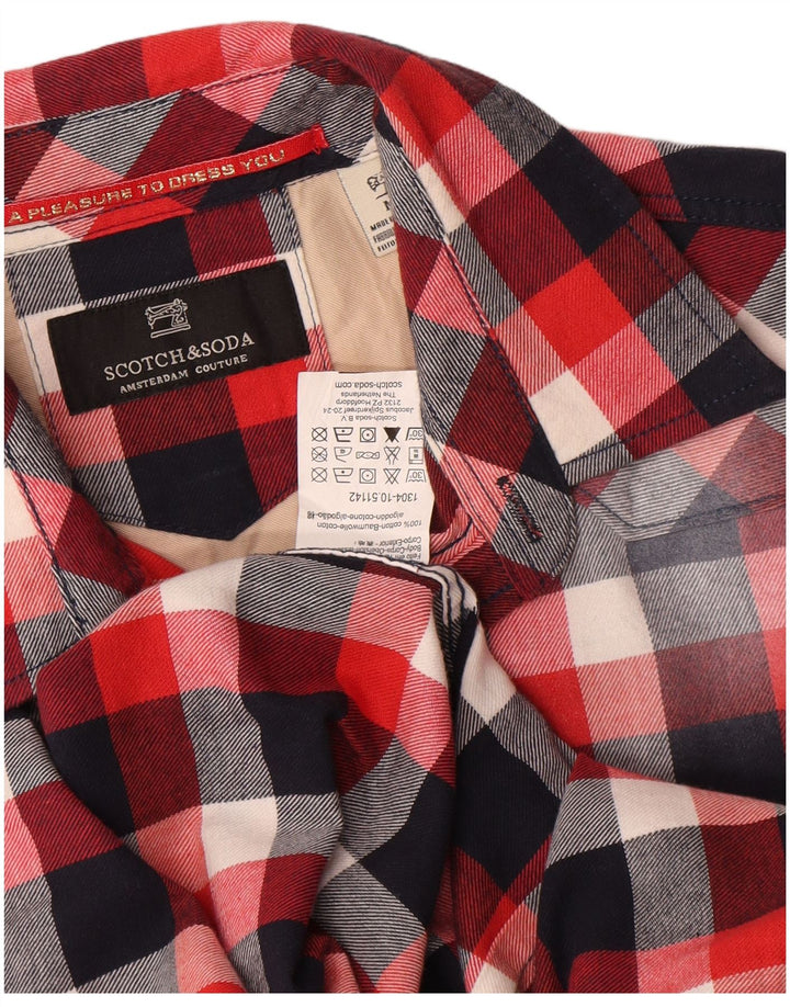 Camicia in flanella da uomo Scotch & Soda Amsterdam Couture in cotone a quadri rosso medio