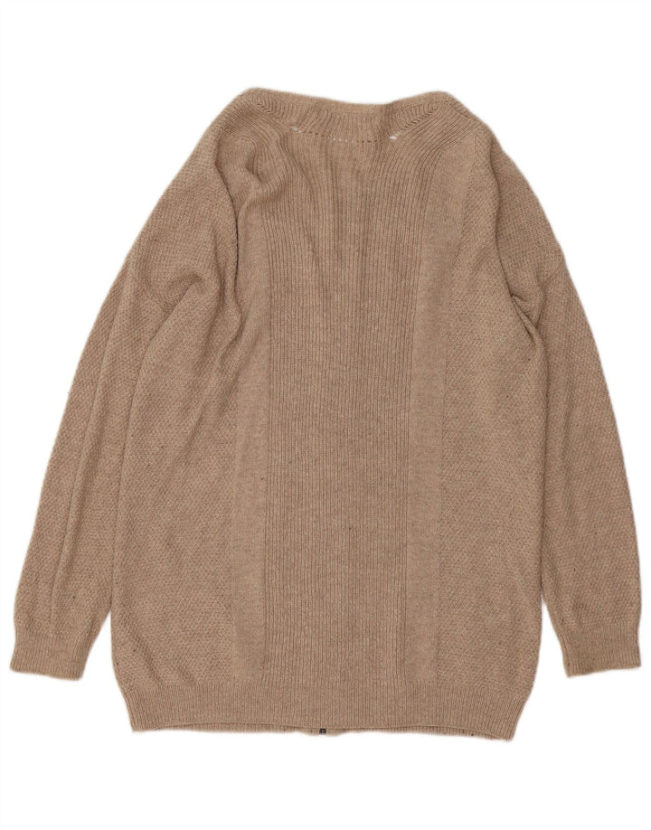 Maglione cardigan lungo oversize da donna Marks & Spencer UK 8 piccolo Beige