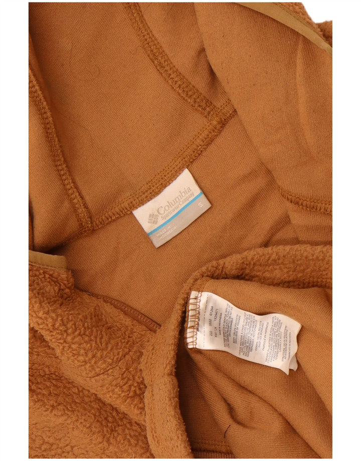 Maglione in pile da uomo Columbia con cappuccio e zip, piccolo in poliestere marrone