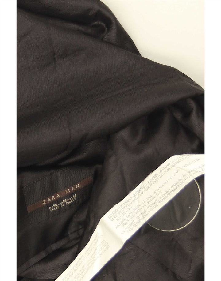 Giacca blazer da uomo a 2 bottoni Zara EU 56 XL lana nera