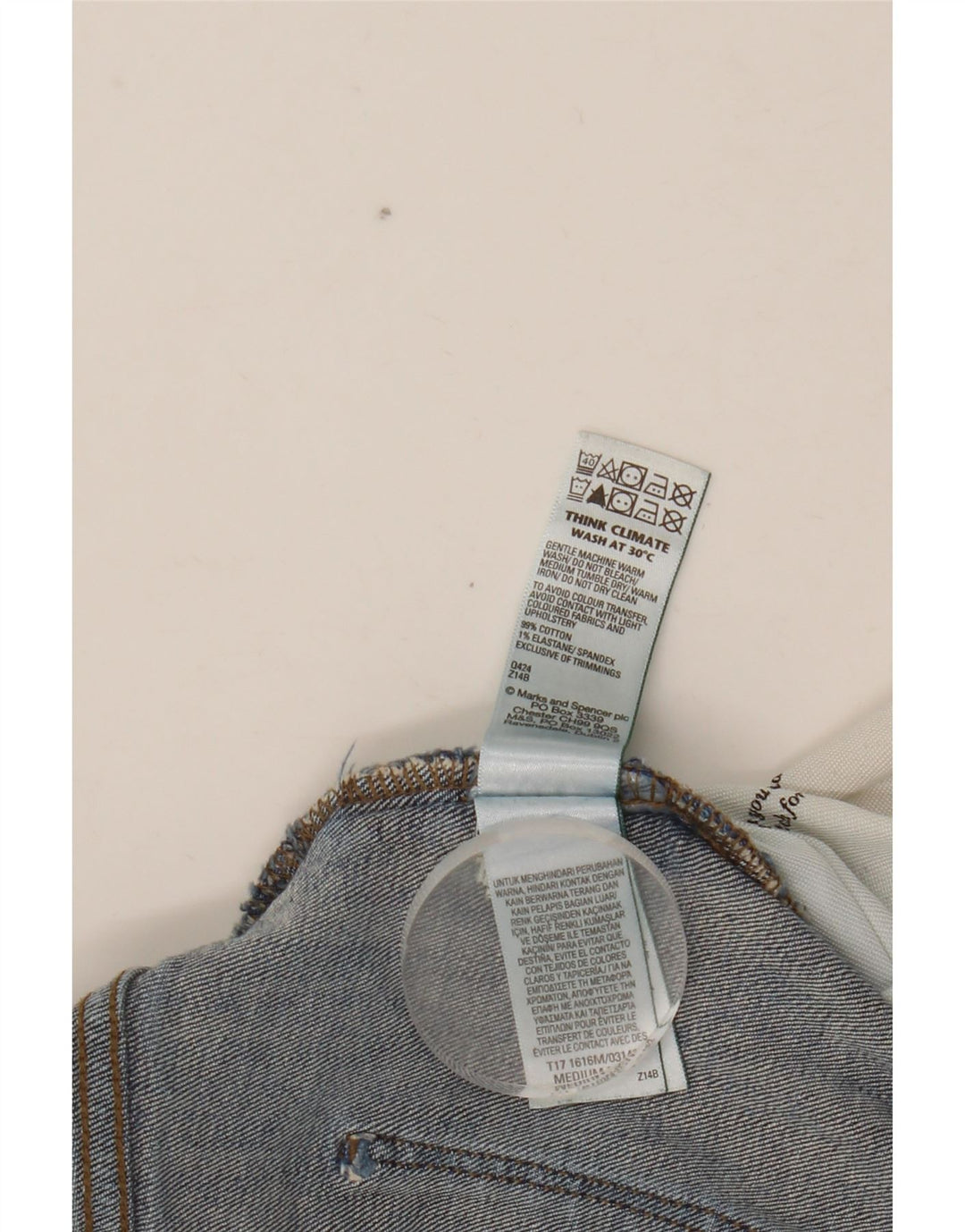 Jeans dritti da uomo Marks & Spencer W40 L29 cotone blu