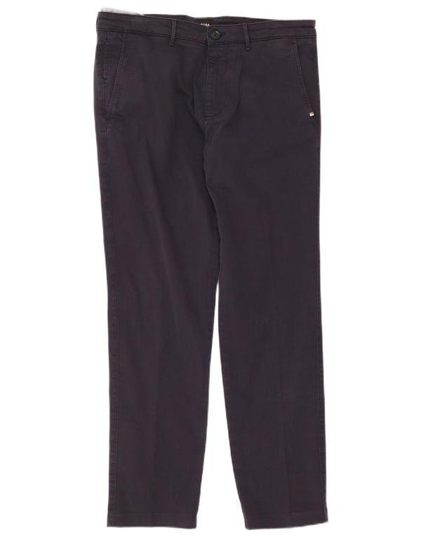 Pantaloni chino dritti da uomo Hugo Boss IT 48 medio W32 L29 blu navy