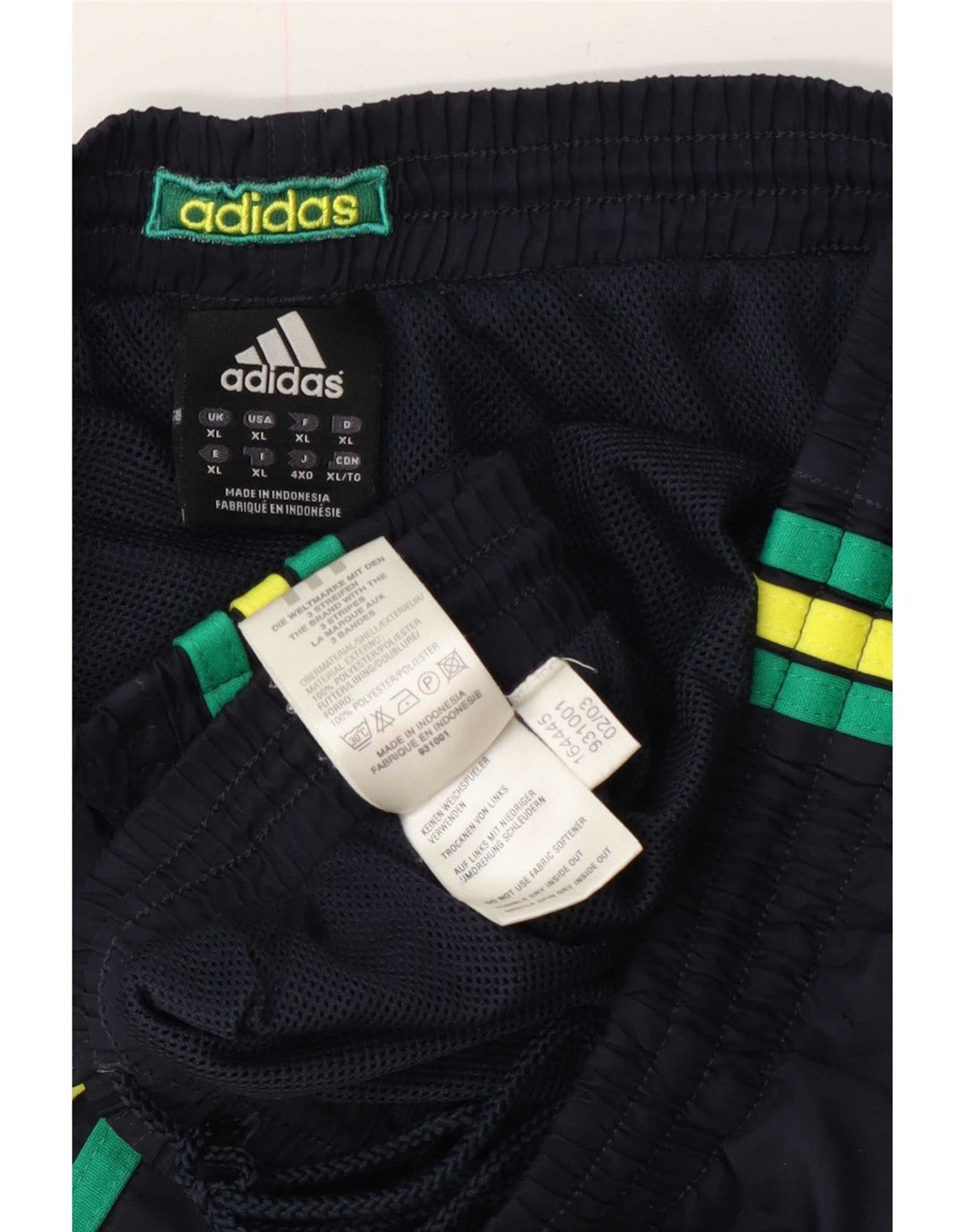 Pantaloncini sportivi Adidas da uomo XL in poliestere color block blu navy