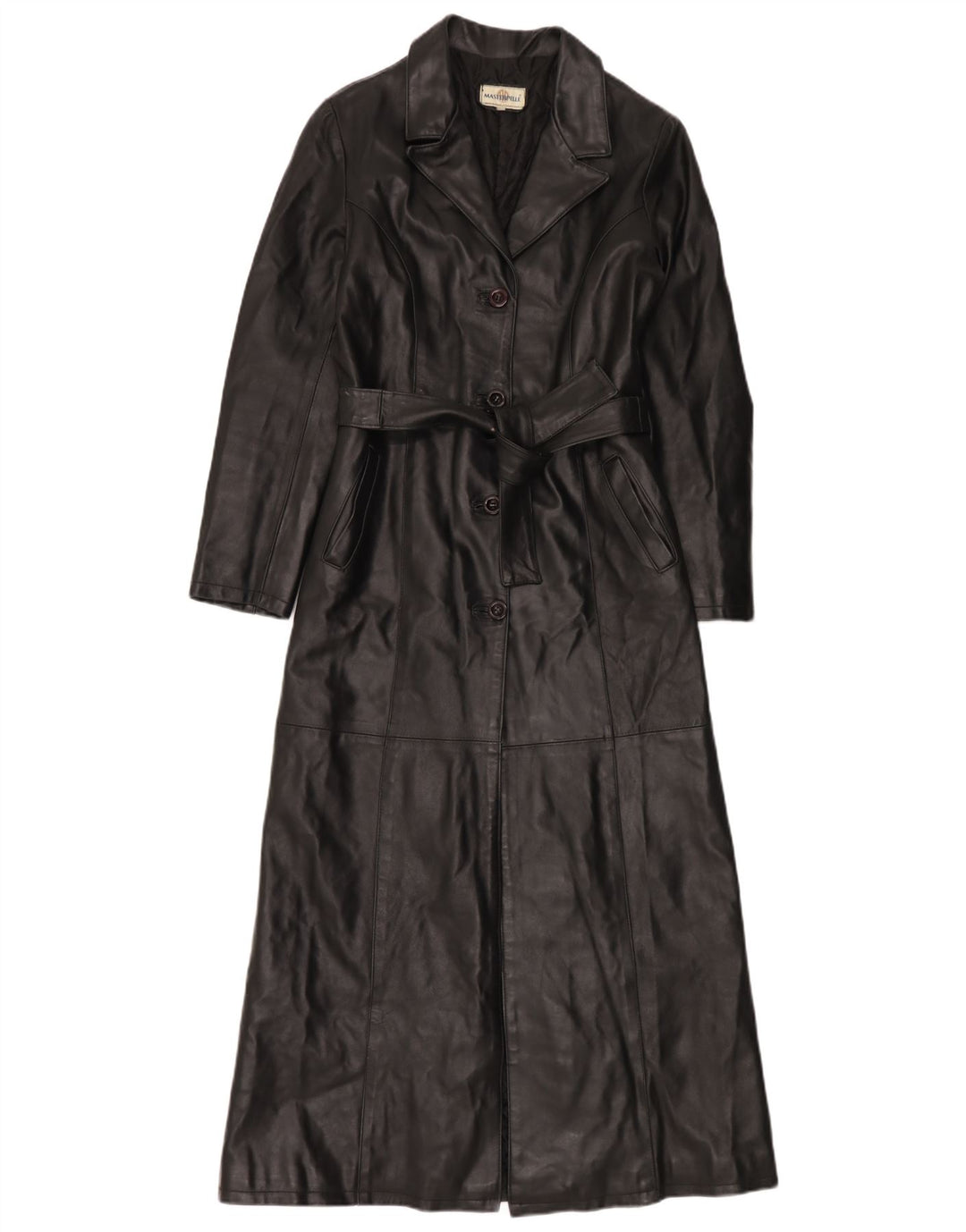 Lavorazione Artigianale Cappotto in Pelle da Donna IT 42 Medio Nero