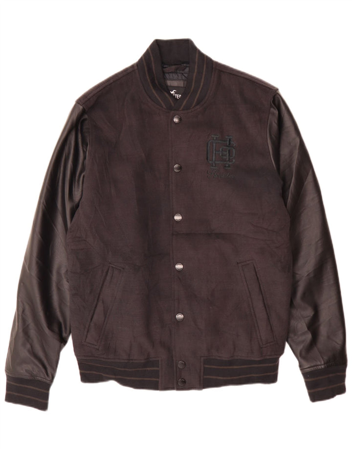 Giacca Hollister Graphic Varsity da uomo UK 38 poliestere nero medio