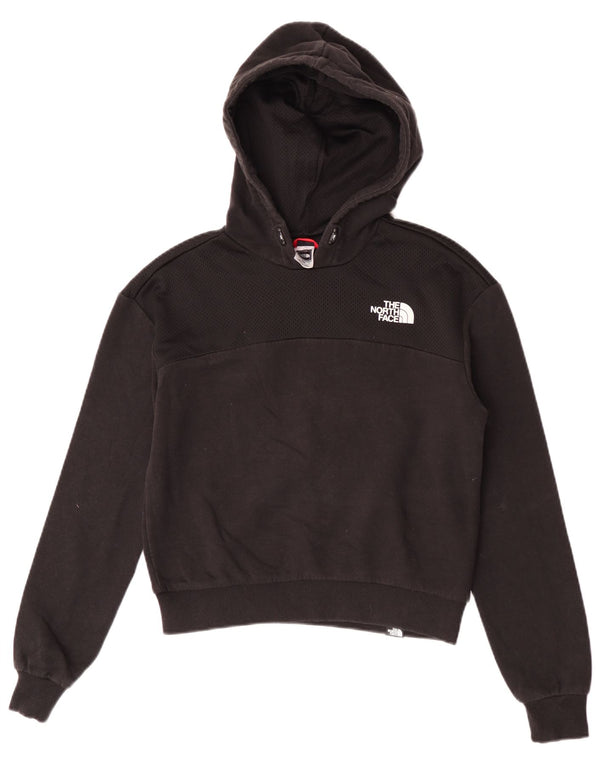 Felpa con cappuccio corta da donna The North Face UK 12 cotone nero medio