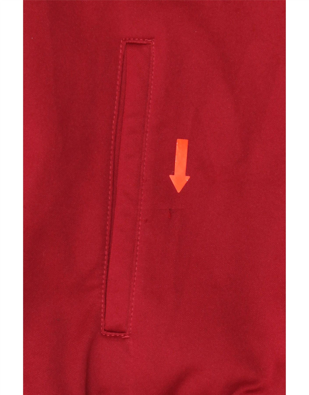 ERREA Felpa con cappuccio da uomo con zip grande rossa in poliestere