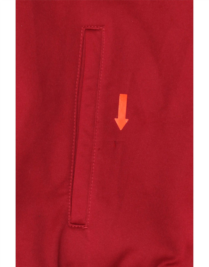 ERREA Felpa con cappuccio da uomo con zip grande rossa in poliestere