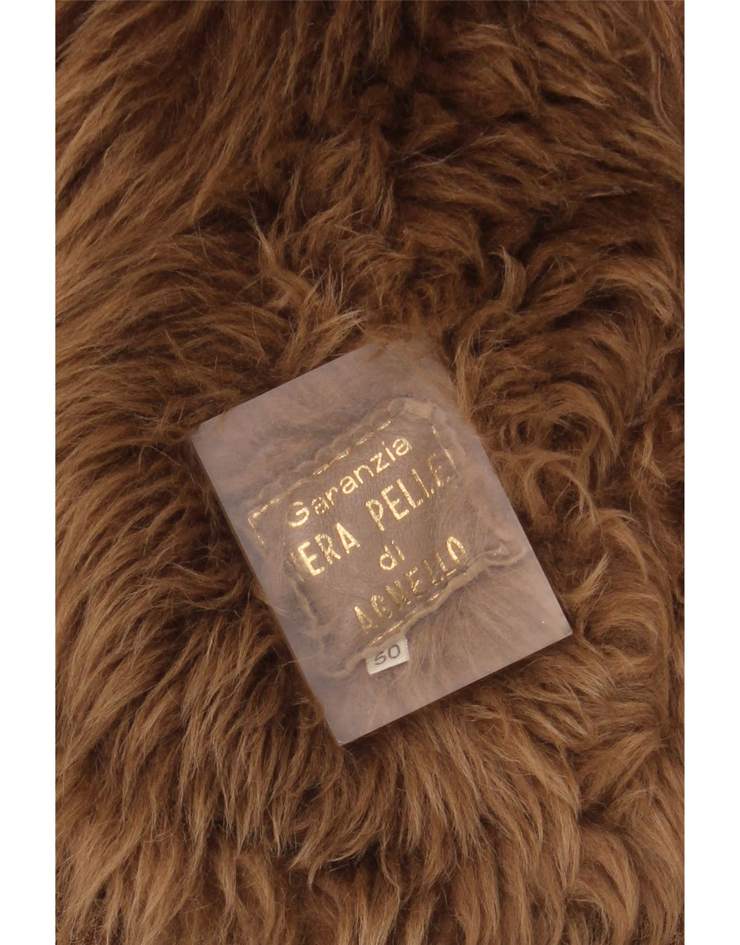 Giubbotto shearling doppiopetto vintage da uomo IT 50 grande in pelle marrone