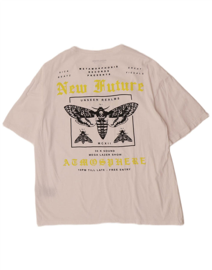 T-shirt grafica da uomo Jack & Jones Top in cotone bianco medio