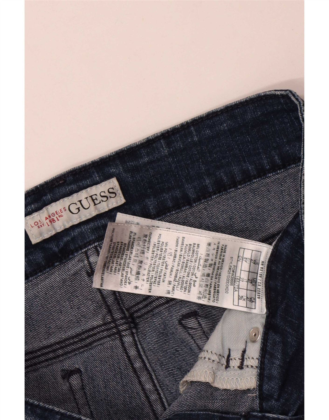 Pantaloncini di jeans da donna Guess W29 cotone blu medio