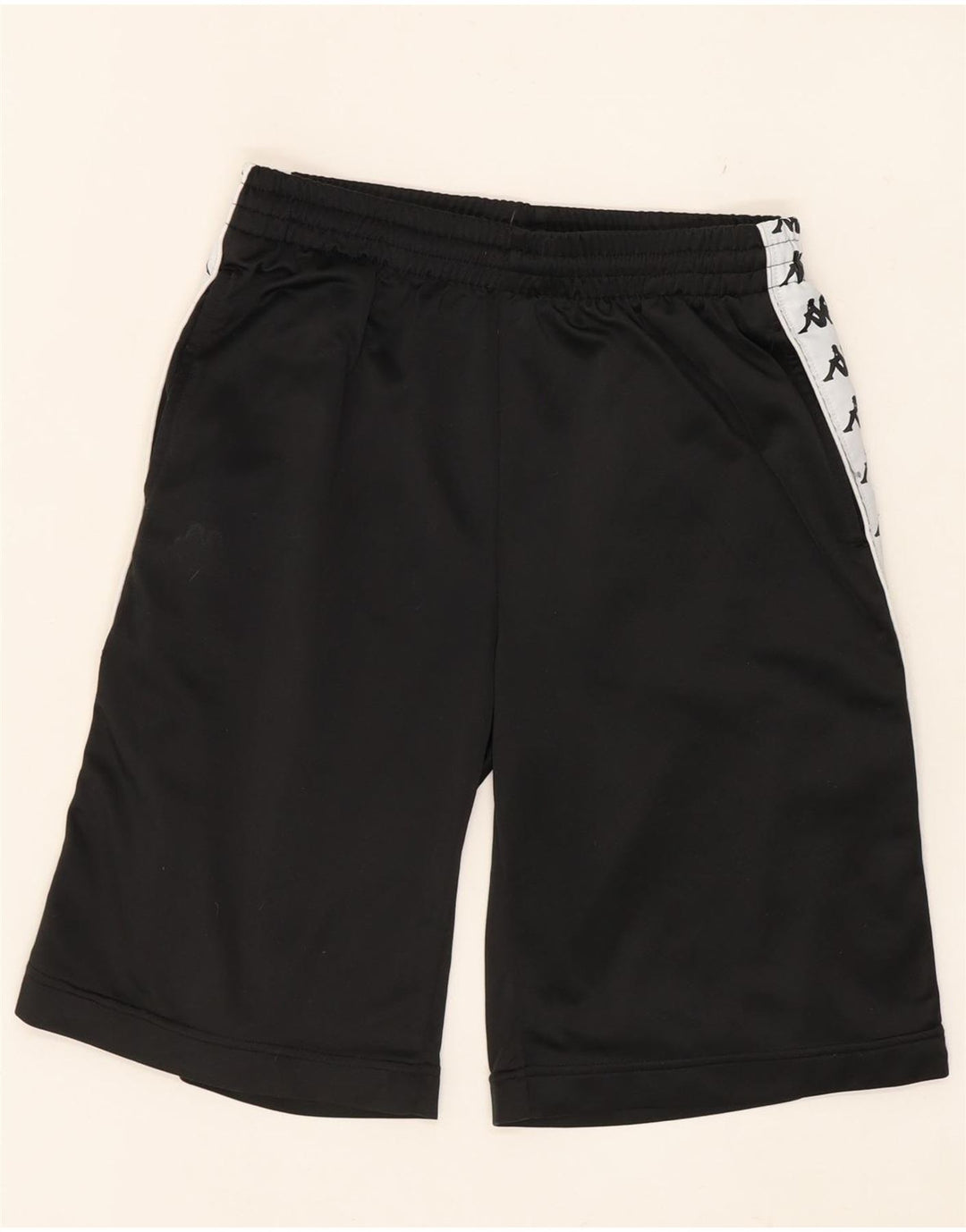 Pantaloncini sportivi grafici da uomo Kappa piccoli in poliestere color block nero