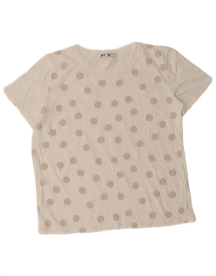 T-shirt Zara da donna Top UK 14 a pois bianchi medi