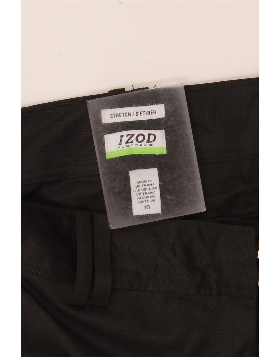 Pantaloni chino dritti da donna IZOD US 10 Large W32 L30 poliestere nero