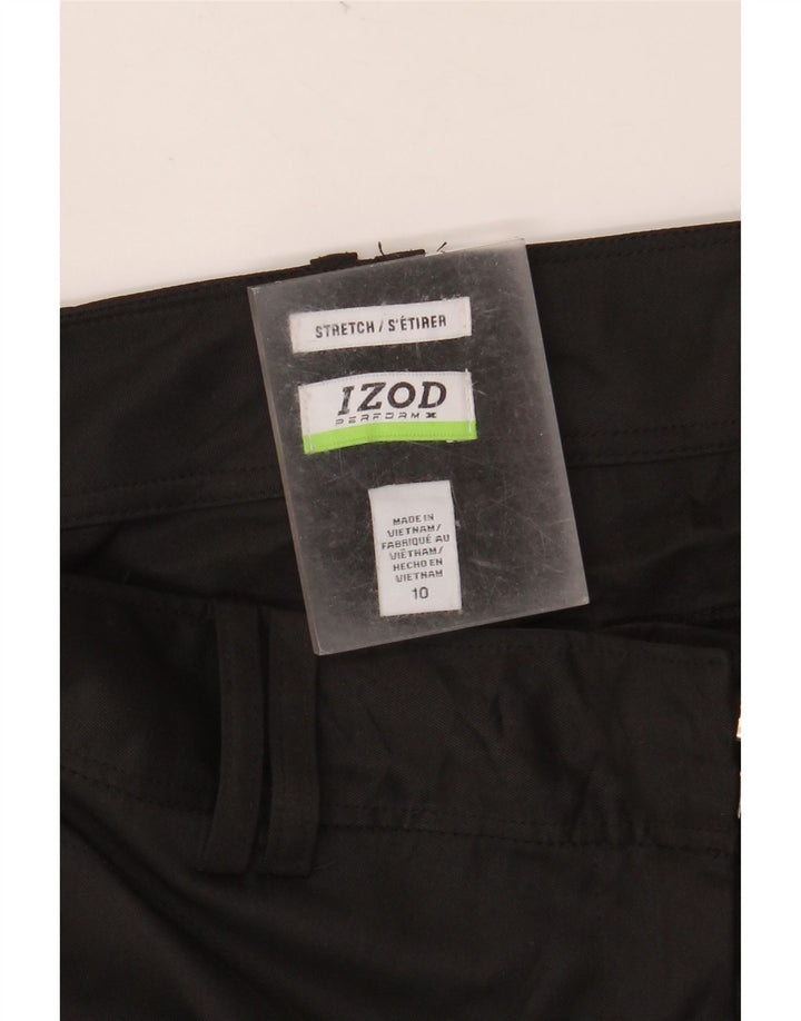 Pantaloni chino dritti da donna IZOD US 10 Large W32 L30 poliestere nero