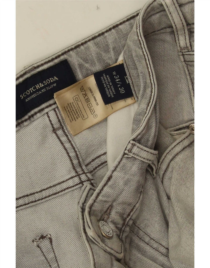 Jeans slim da uomo Scotch & Soda W34 L30 cotone grigio