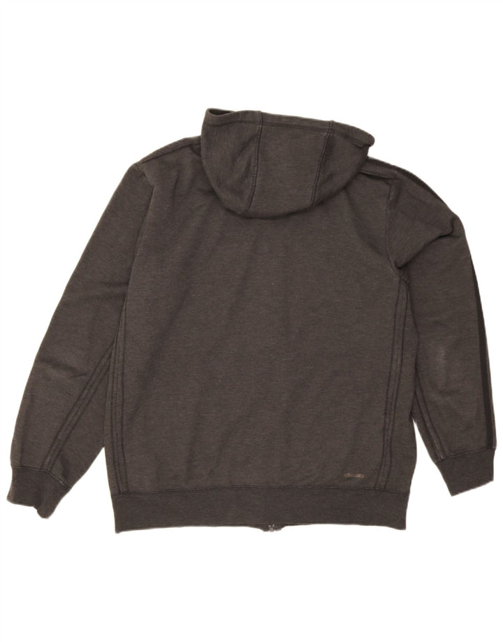 Maglione con cappuccio e zip Adidas Climalite da uomo grande in poliestere grigio