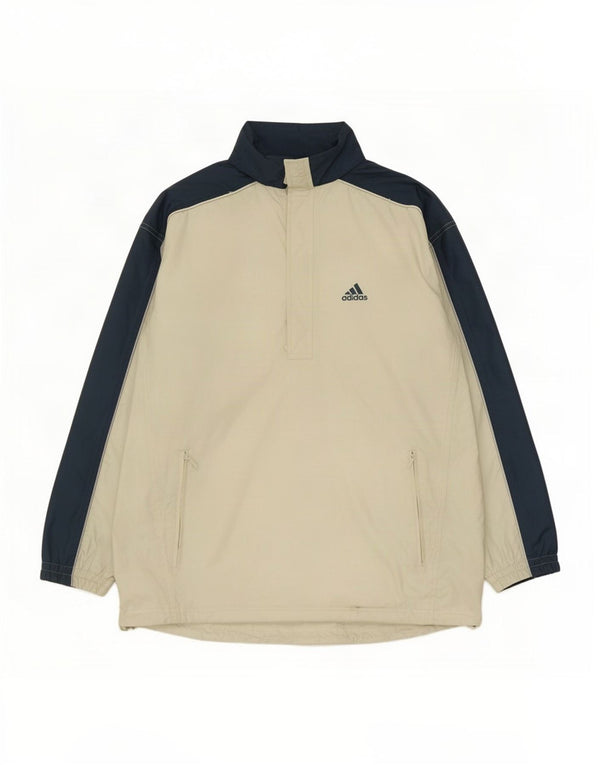 Giacca antipioggia Adidas da ragazzo con cappuccio Anorak 15-16 anni Beige Colourblock