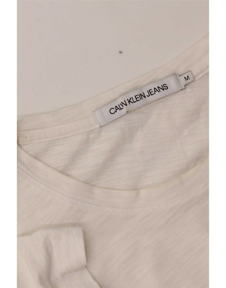 Maglietta da donna Calvin Klein Jeans Top UK 14 Medium White