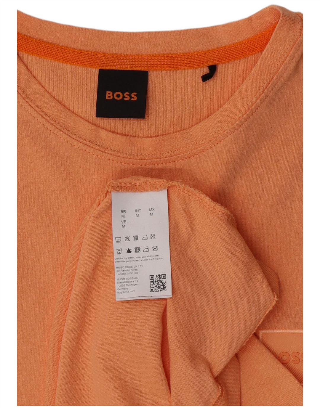 T-shirt da uomo Hugo Boss Top in cotone arancione medio