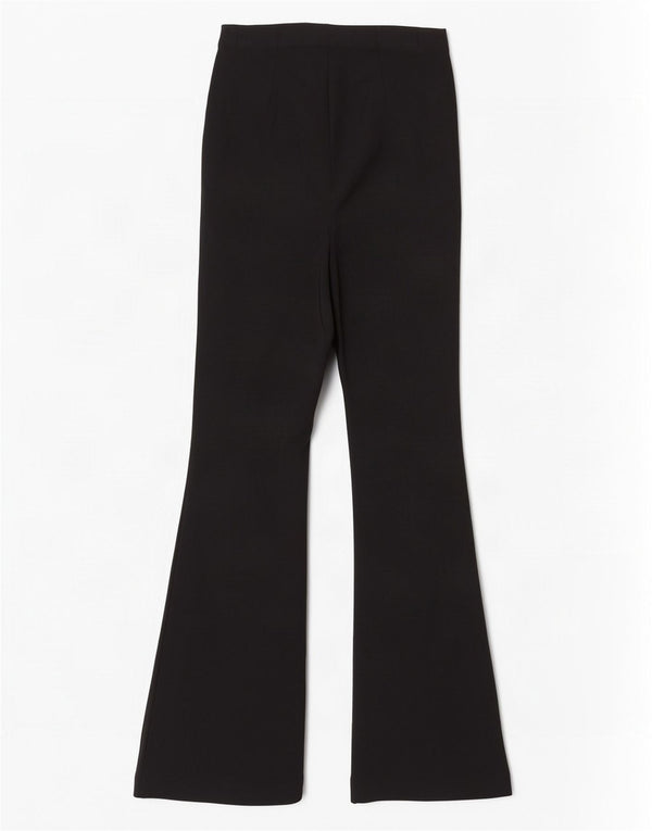 Pantaloni casual svasati da donna Topshop UK 10 Small W28 L32 viscosa nera