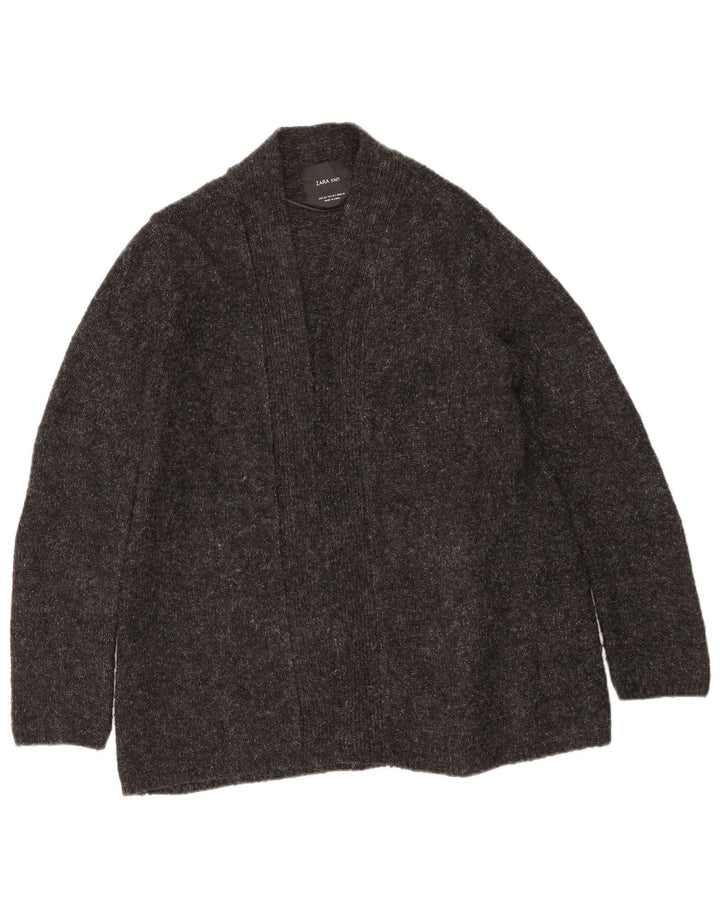 Maglione cardigan aperto da donna Zara UK 14 Grigio medio