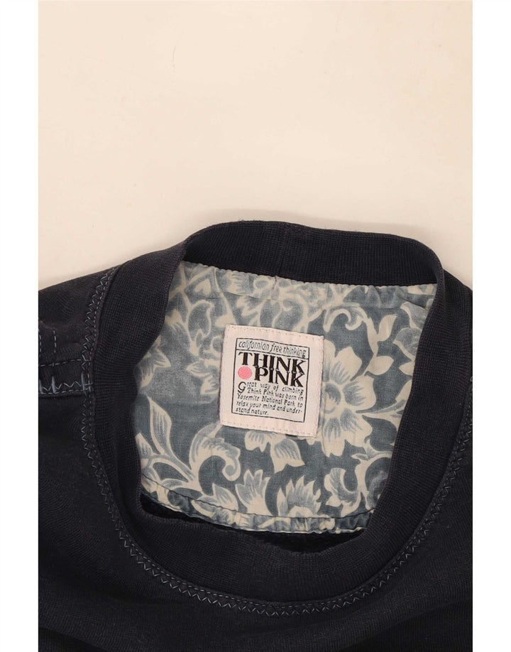 Felpa grafica da uomo Think Pink 2XL Blu navy