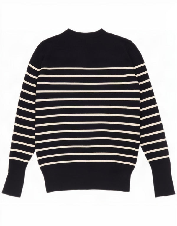 Maglione maglione girocollo da donna Zara UK 12 medio blu navy a righe