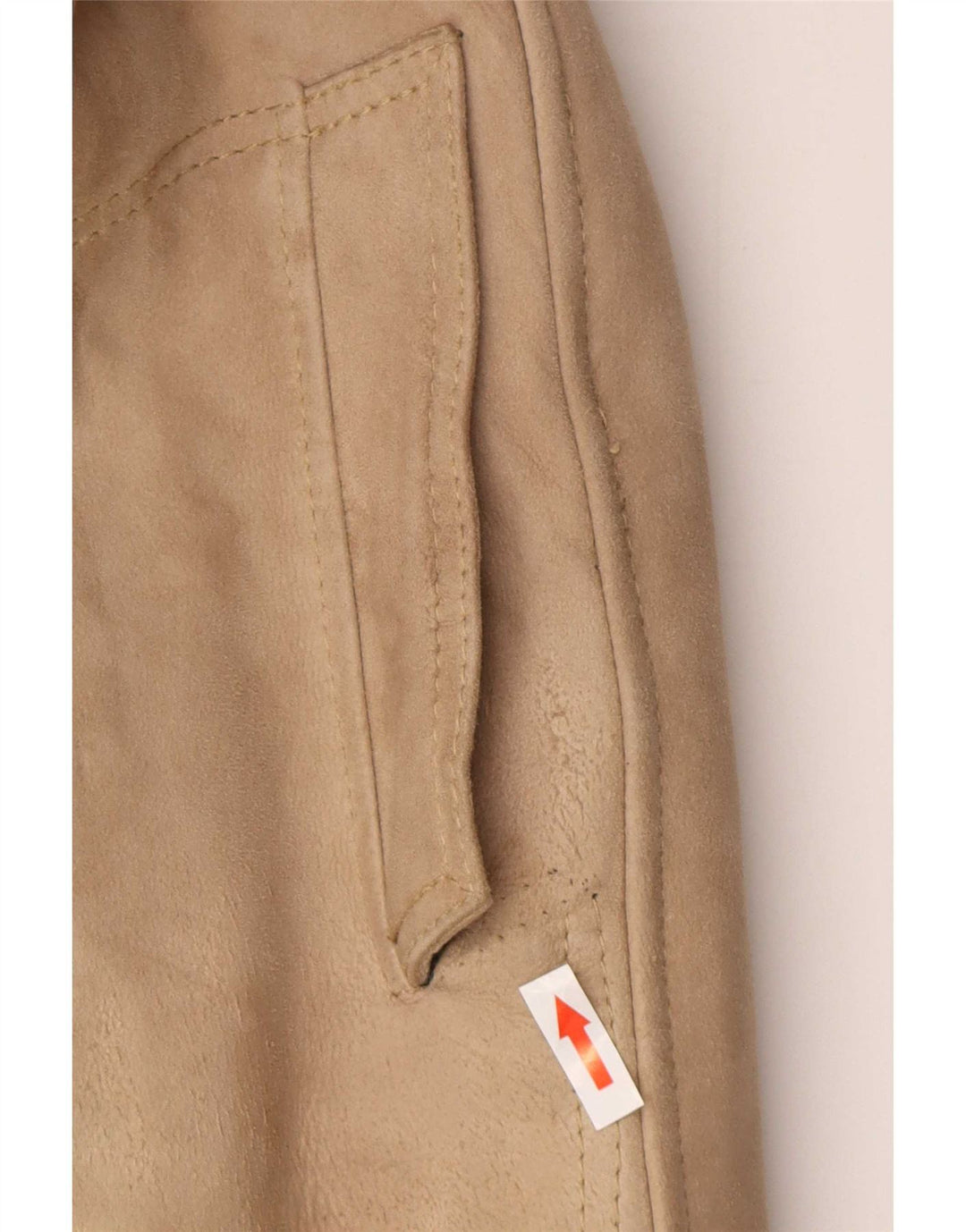 Cappotto in shearling vintage da donna UK 8 piccolo beige