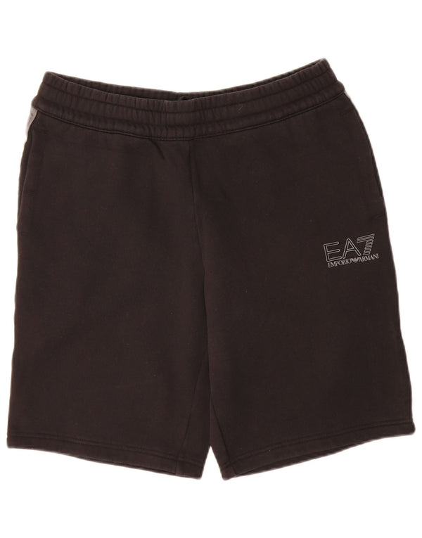 Pantaloncini sportivi grafici da uomo Emporio Armani grandi in cotone color block nero