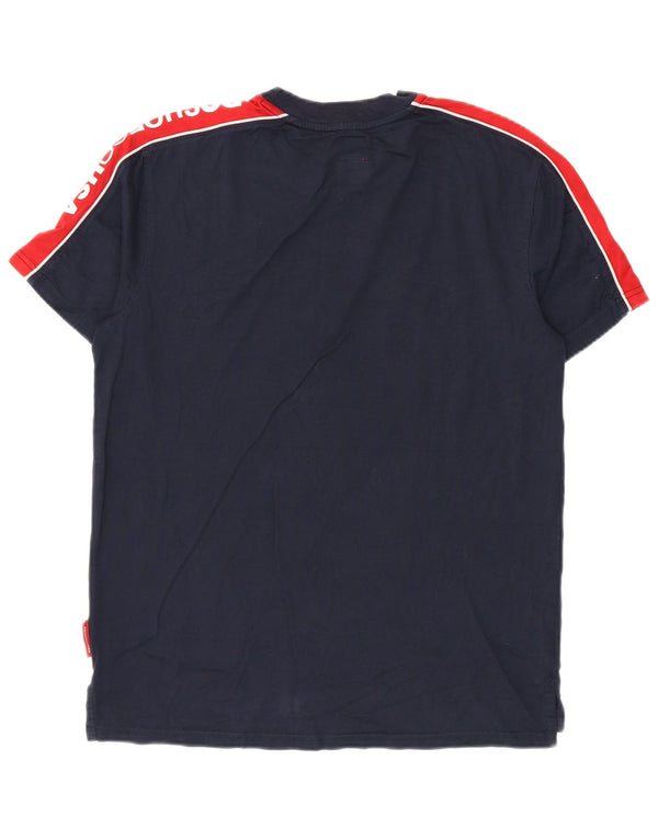 T-shirt grafica da uomo DC Top Small blu navy color block