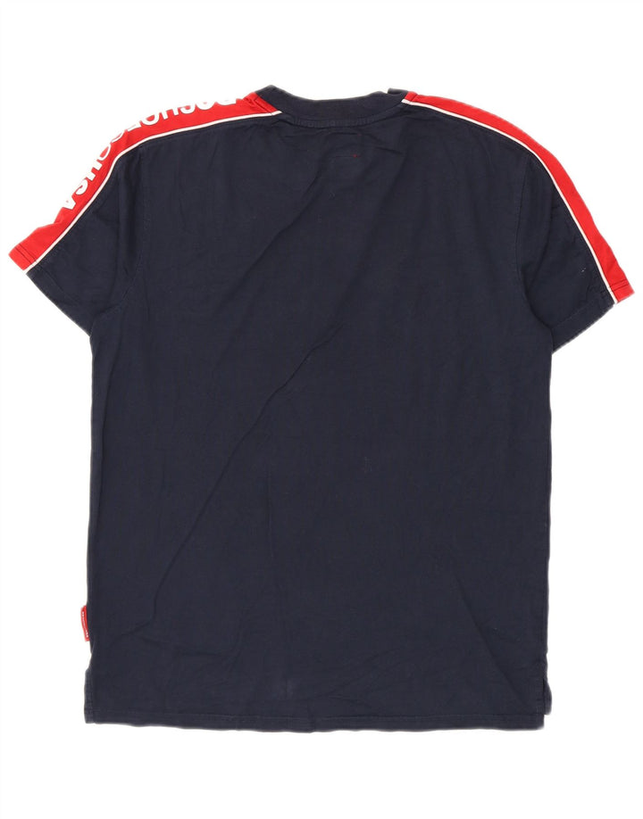 T-shirt grafica da uomo DC Top Small blu navy color block