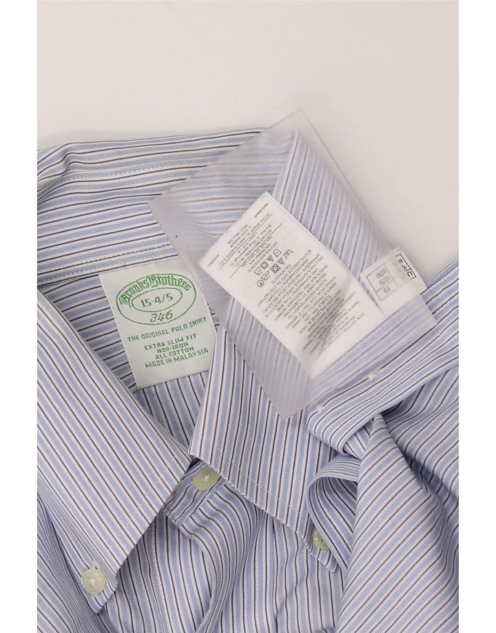 Camicia Brooks Brothers da uomo 346 taglia 15 cotone a righe blu medio