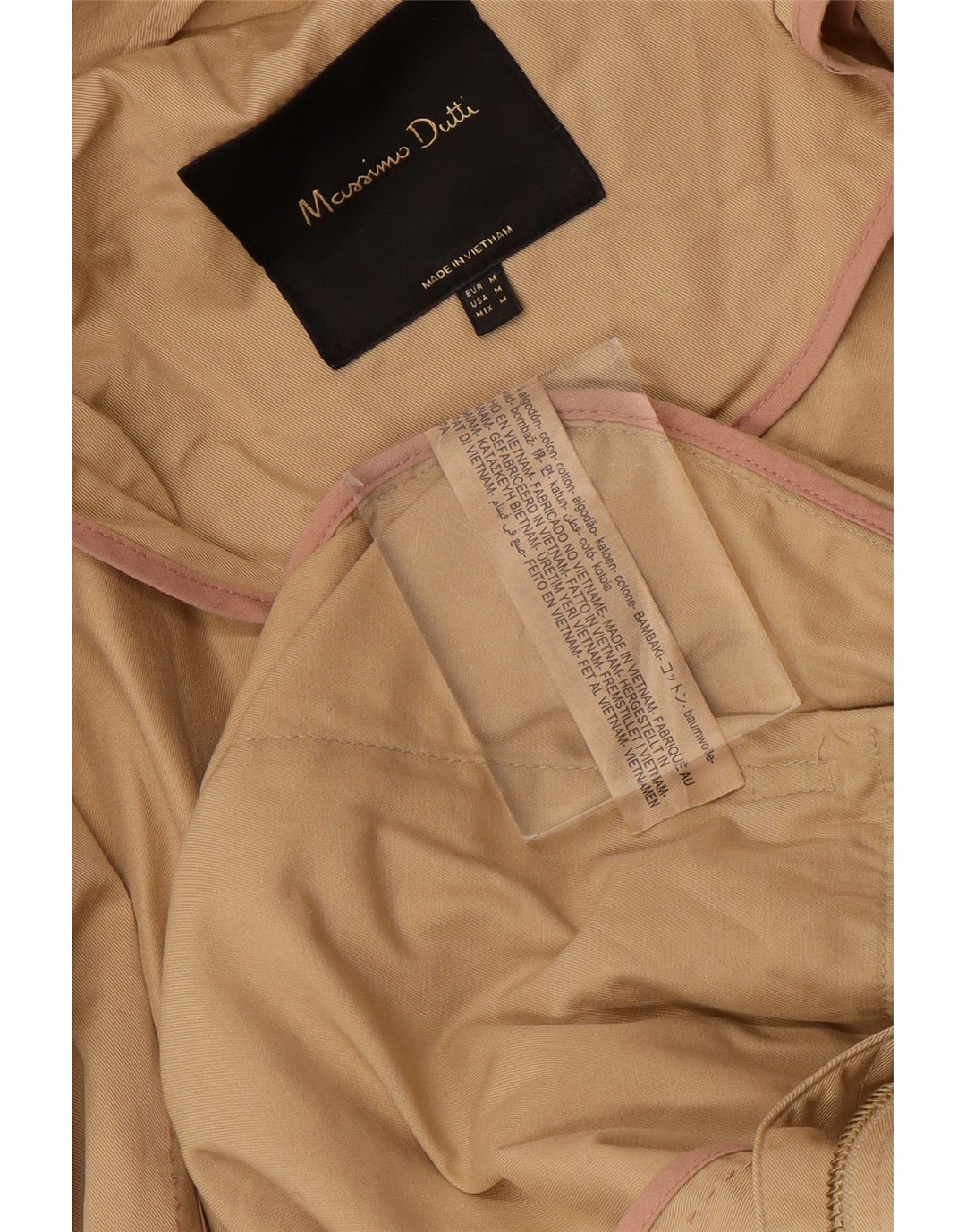 MASSIMO DUTTI Giacca Parka con cappuccio da donna UK 14 Cotone beige medio