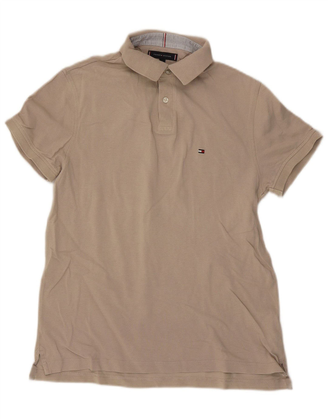 Polo Tommy Hilfiger da uomo vestibilità regolare piccola in cotone beige