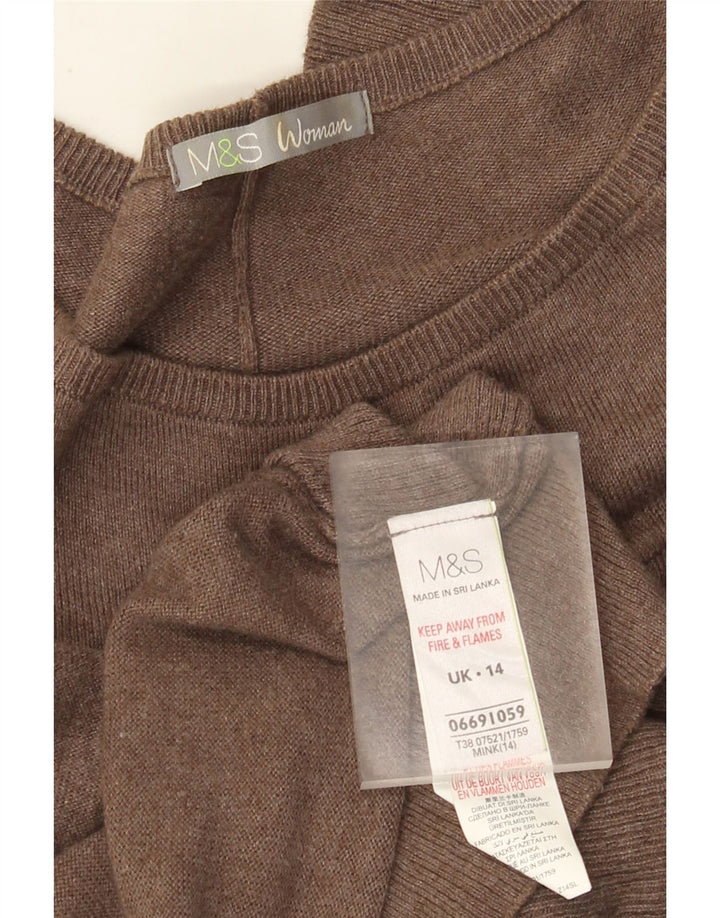 Abito maglione da donna Marks & Spencer UK 14 Cotone marrone medio