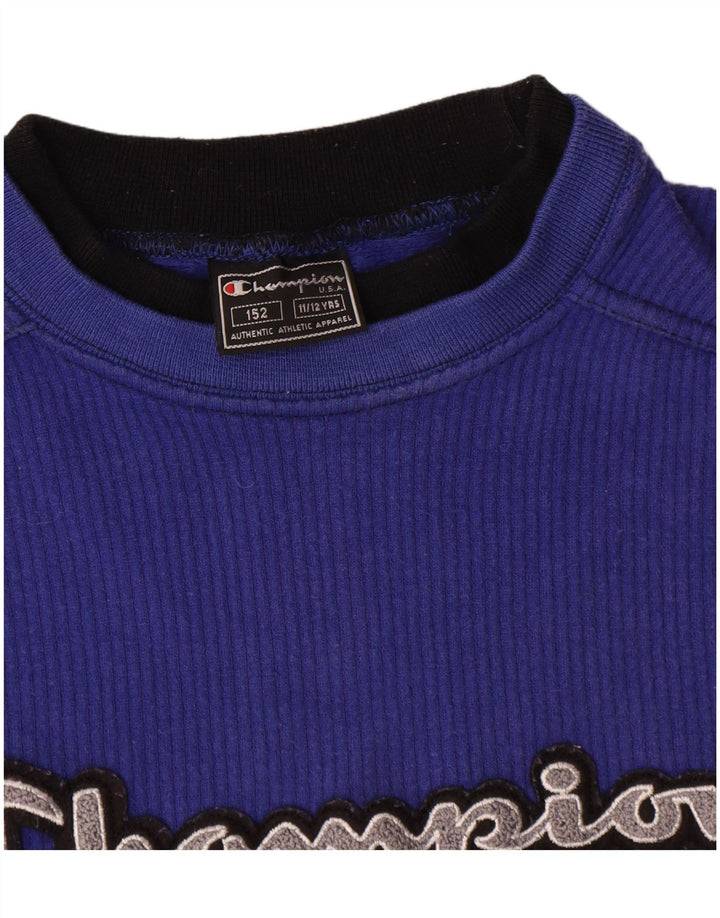 Felpa con grafica Champion per ragazzi, 11-12 anni, cotone blu