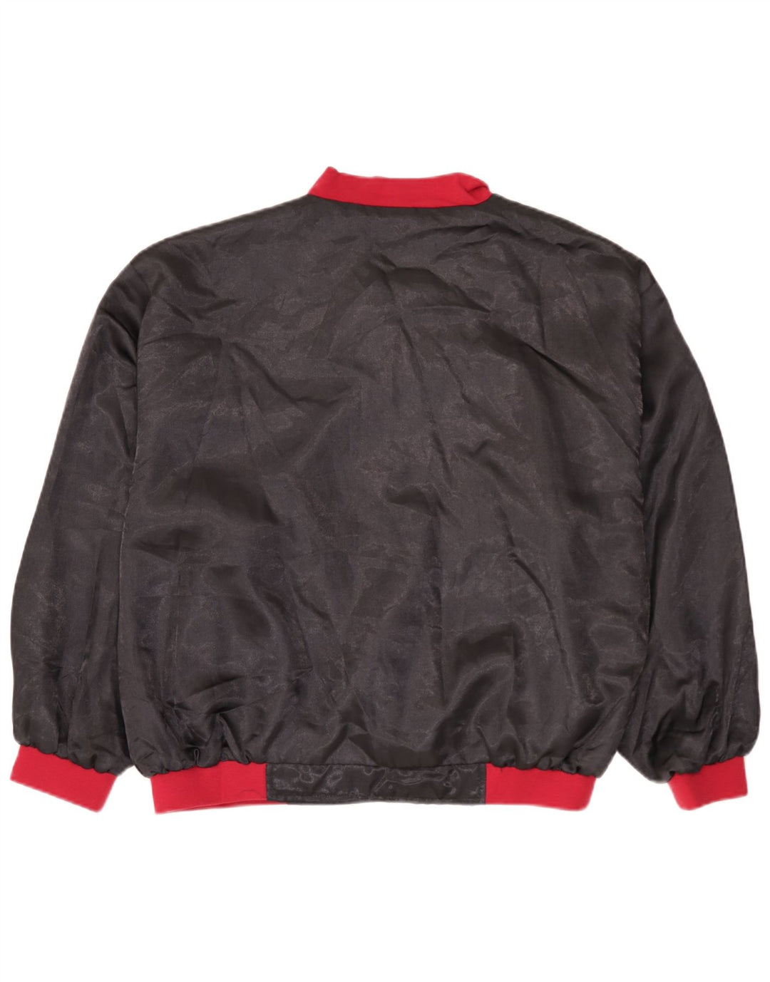 Giubbotto bomber vintage da uomo UK 38 medio nero color block in poliammide