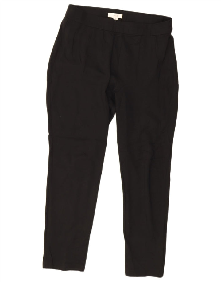 Pantaloni casual slim da donna Marks & Spencer UK 14 medi W30 L26 neri