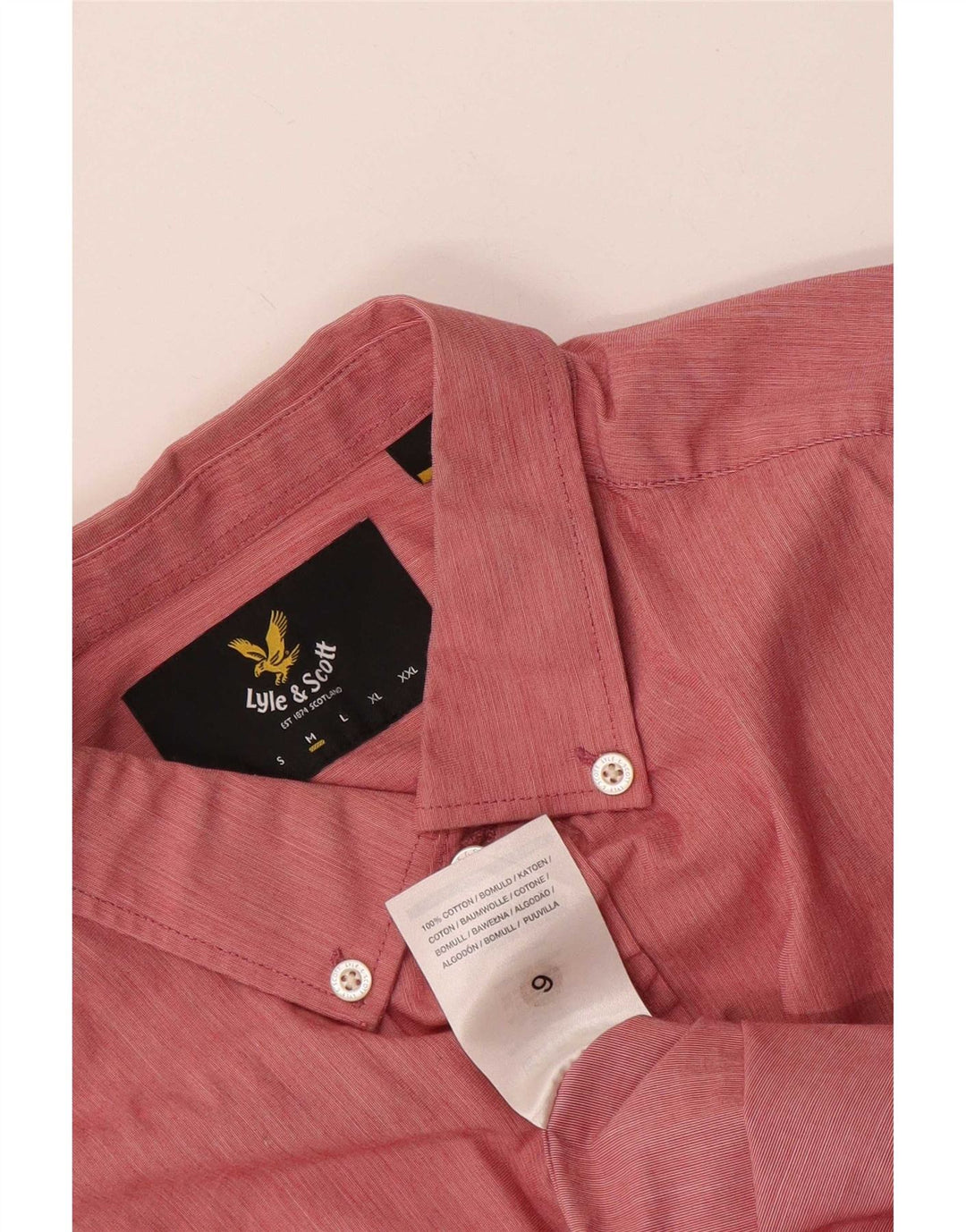 Camicia da uomo Lyle & Scott in cotone rosa medio