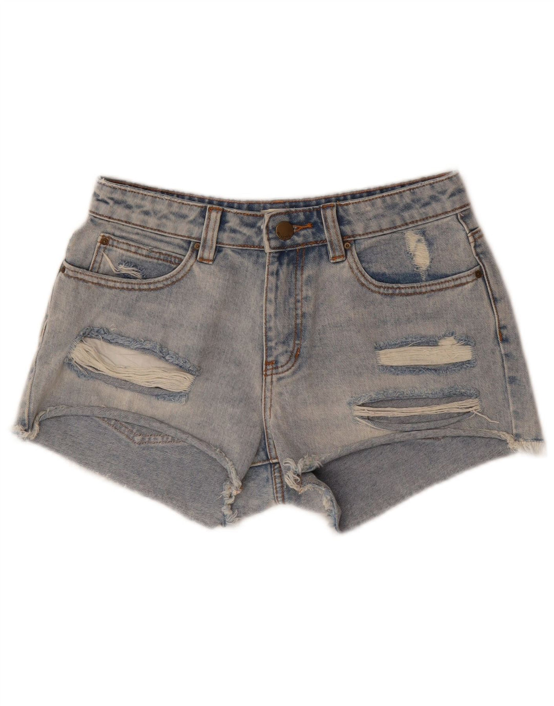 Pantaloncini di jeans invecchiati Billabong da donna W26 piccoli in cotone blu